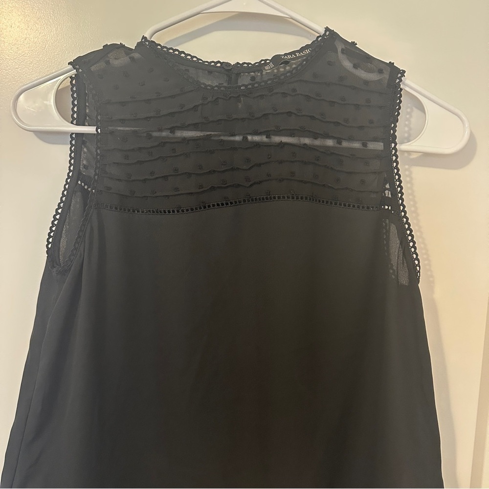 Zara Basic Black Sleeveless Blouse Size XS Extra Small Women’s - Picture 2 of 9